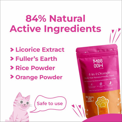 Meeoow Club 10 Minute Painless Body Wax Orange Hair Removal Powder for Women. Buy 1 Get 1 Free.