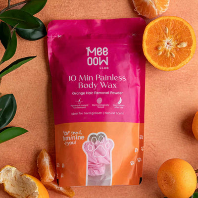 Meeoow Club 10 Minute Painless Body Wax Orange Hair Removal Powder for Women. Buy 1 Get 1 Free.