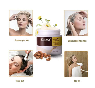 Pack Of 02 | Sealed Packed | Karseell Hair Mask Collagen Treatment Cream